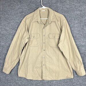VINTAGE FIVE‎ BROTHER MENS CHAMOIS HEAVY THICK FLANNEL BUTTON SHIRT SIZE XL